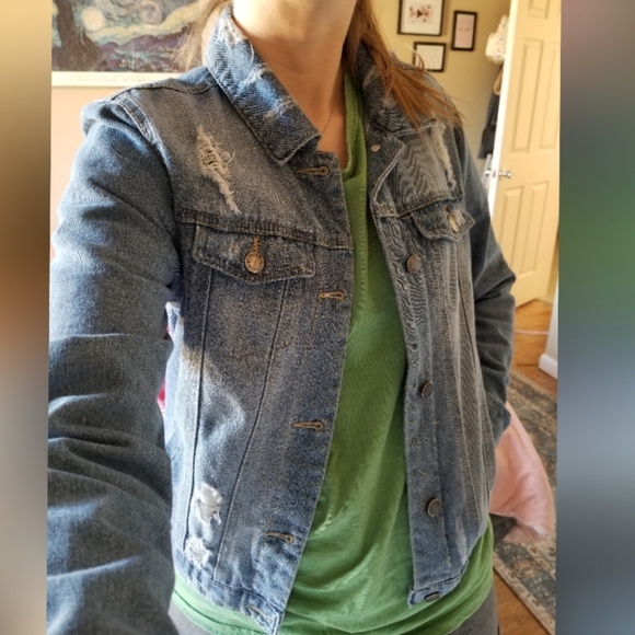 Distressed Jean Jacket - Picture 3 of 6